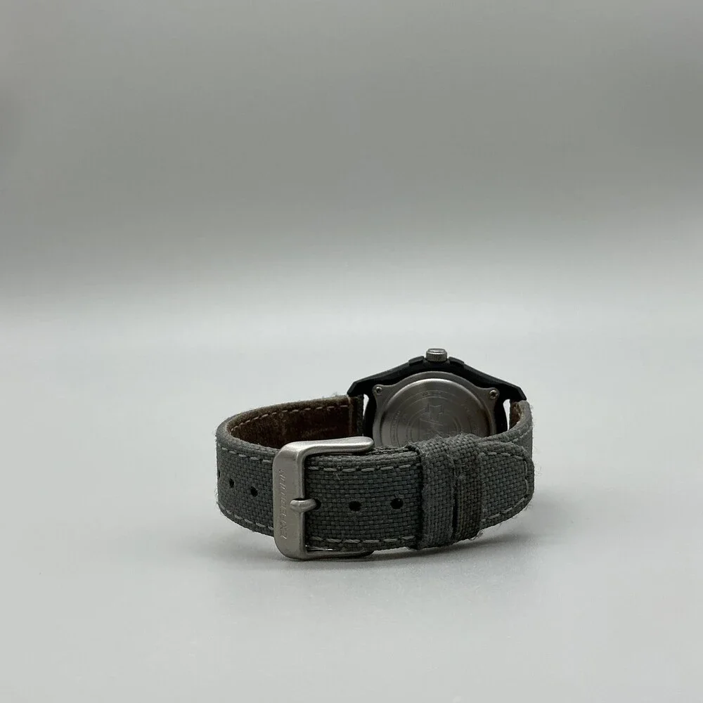 Timex Expedition Indiglo Mens Watch 34mm White Dial Gray Canvas Date New Battery